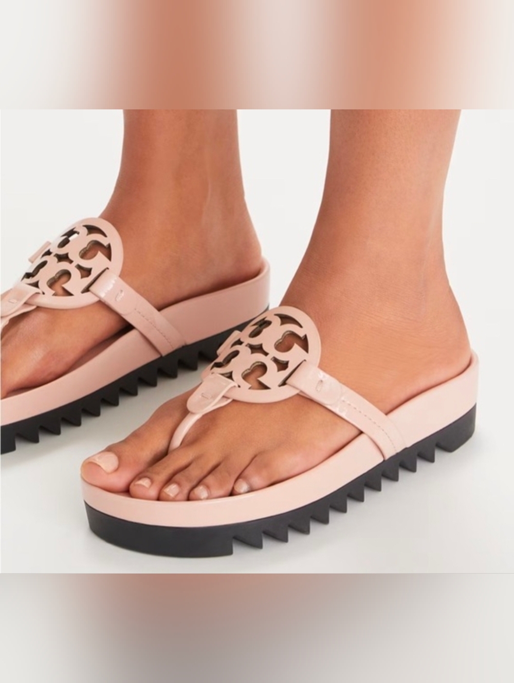 Tory Burch Miller Cloud Lug Sandal Pink Brick 8.5 NEW